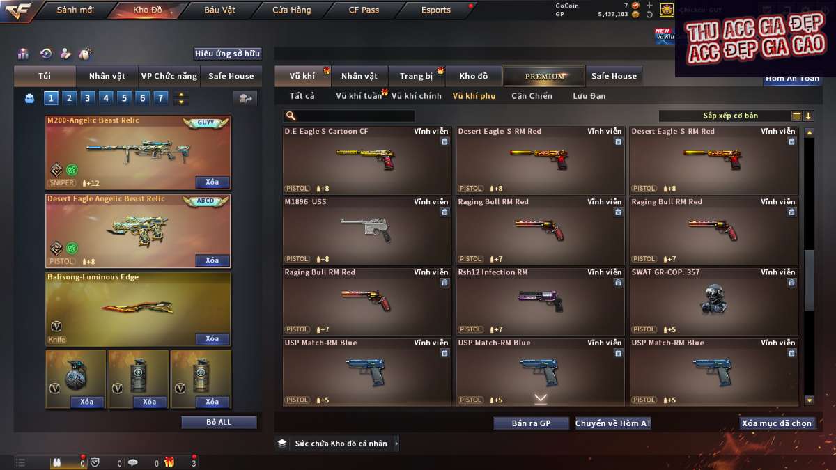 shop acc cf uy tin gia re